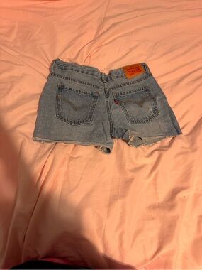 Levi's Light Blue Distressed Denim Shorts
